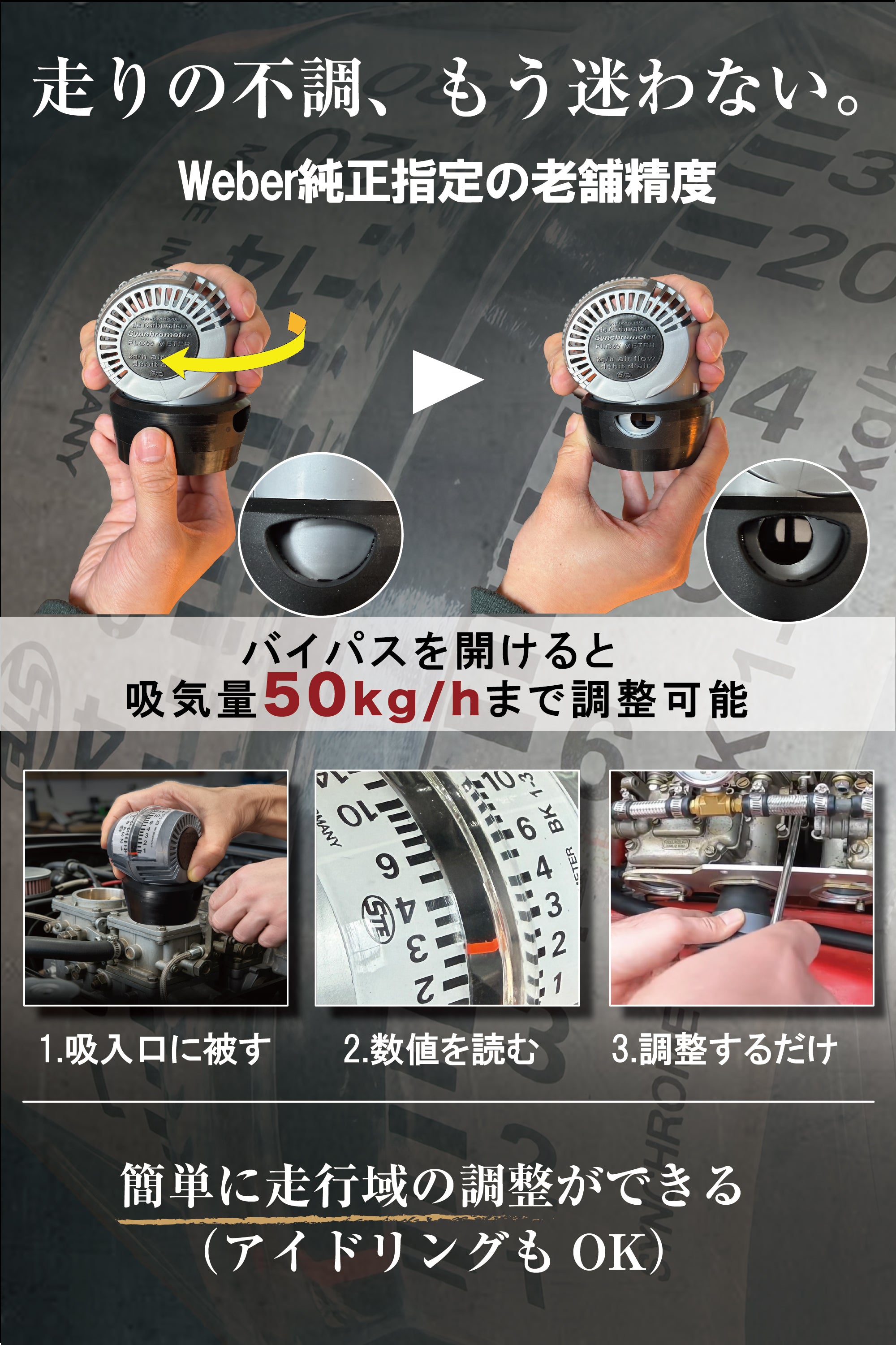 【大口径用 : 内径60~70mm】シンクロメーター TYPE-BK