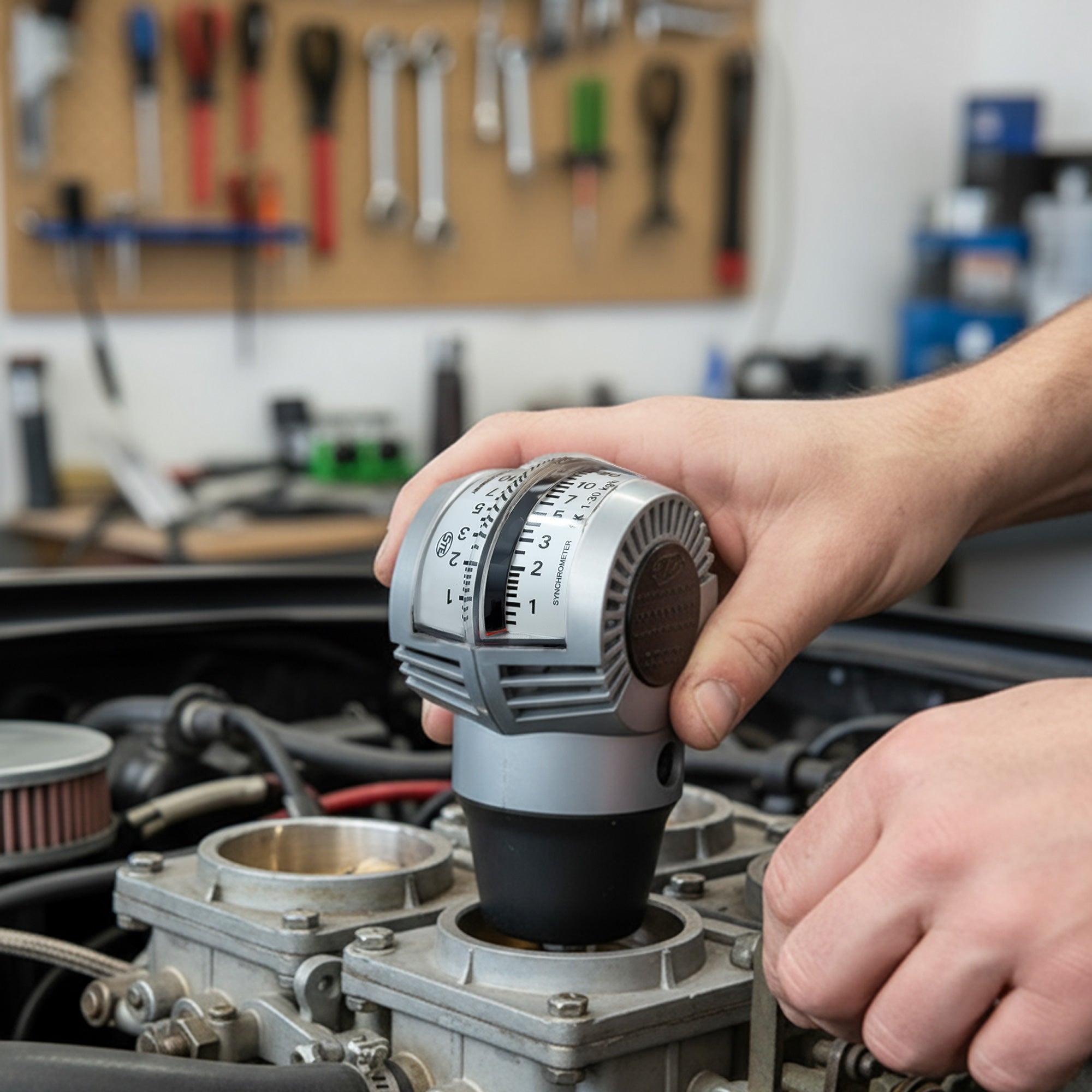 STEシンクロメーター Type SKの測定目盛。1〜30kg/hの空気流量を正確に表示。